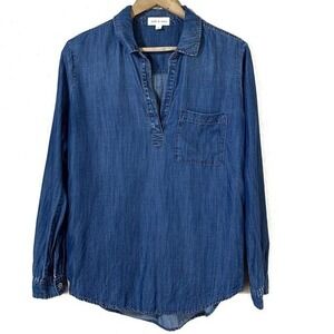 Cloth & Stone Denim Shirt Womens Medium Blue Long Sleeve Collared Button Up